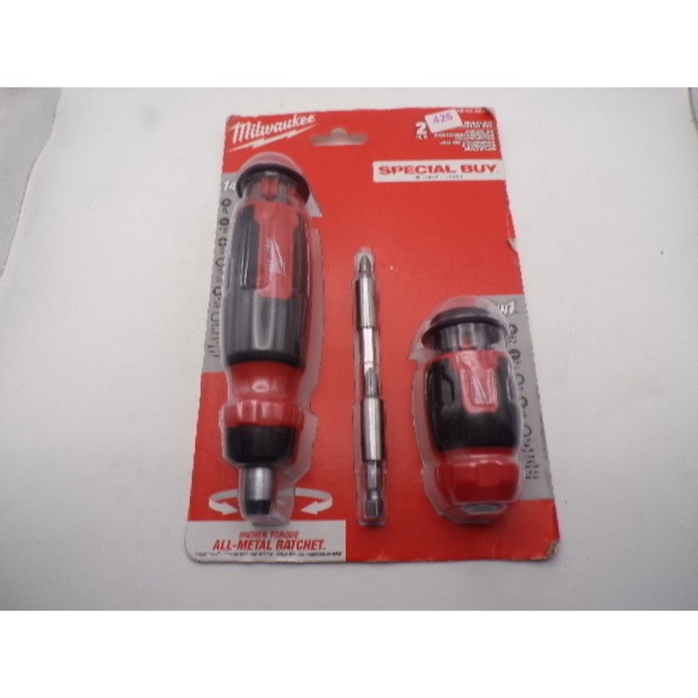 Milwaukee 48-22-2322 2pc Ratcheting Multi-Bit Screwdriver Set 14-in-1 and 8-in-1
